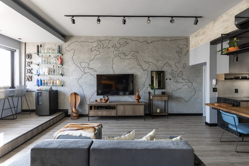 ​Espaços integrados e estilo urbano marcam projeto para apartamento em São Paulo, assinado por Hoearquitetura