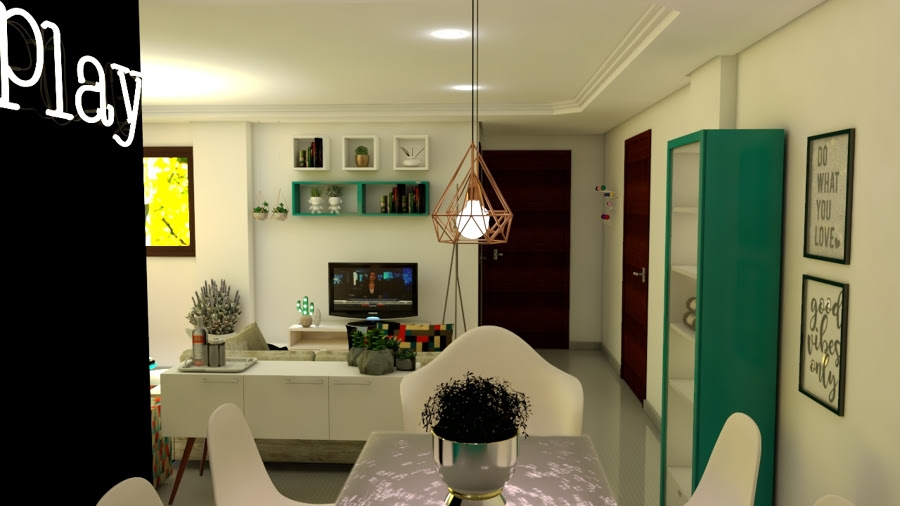 Dicas para decoração de baixo custo em ambiente colorido e integrado