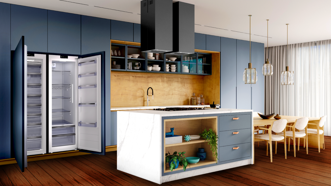 Refrigerador e freezer para revestir estão alinhados à tendência de cozinhas integradas