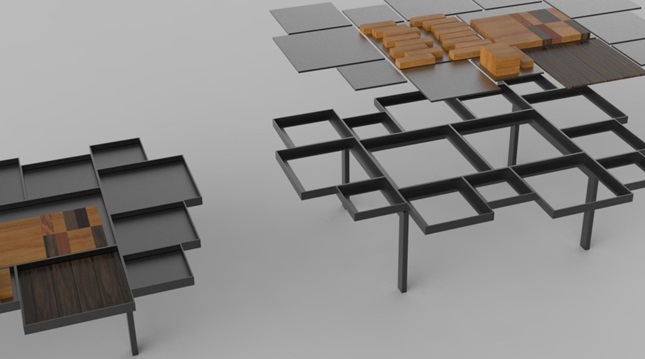 Grupo Indusparquet e Plataforma4 desenvolvem mesa de centro colaborativa com profissionais renomados de arquitetura e design para DW!23