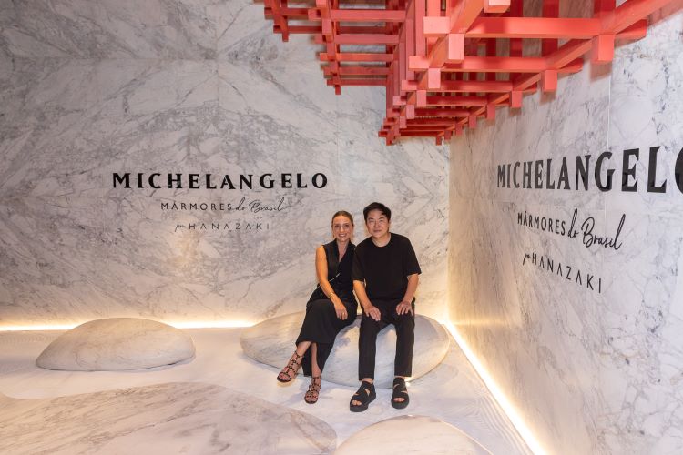 Paisagista cria oásis de tranquilidade com Mármore Branco Michelangelo para Expo Revestir 2024