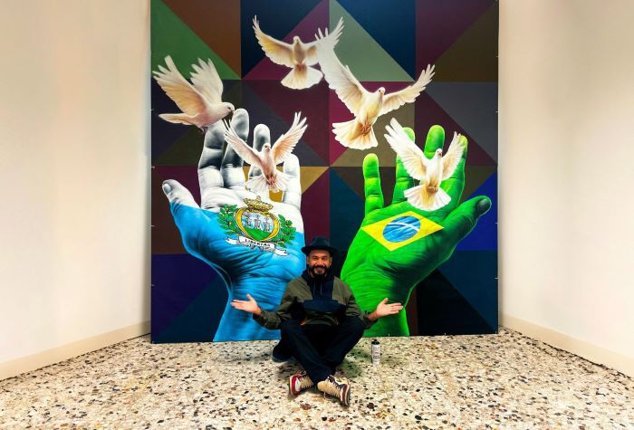 Eduardo Kobra inaugura exposição comemorativa dos 40 anos das relações Brasil-San Marino