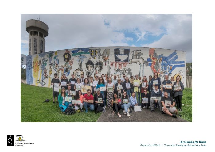 Exposição Urban Sketchers no Alto da XV Mall homenageará a arquitetura e o cotidiano do bairro e arredores