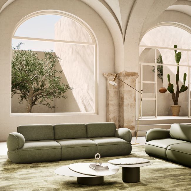 Sofá Snail da Natuzzi Italia combina conforto em uma concha de relaxamento