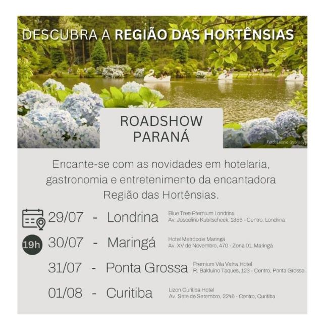Cidades turísticas do Rio Grande do Sul serão destaque em roadshow no Paraná
