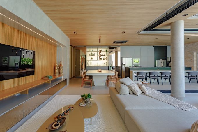 Teto vinílico como elemento de integração e conforto em residências