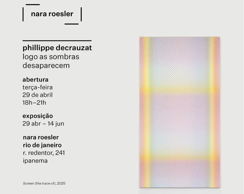 Nara Roesler Rio de Janeiro apresenta a exposição “Philippe Decrauzat – Logo as sombras desaparecem”