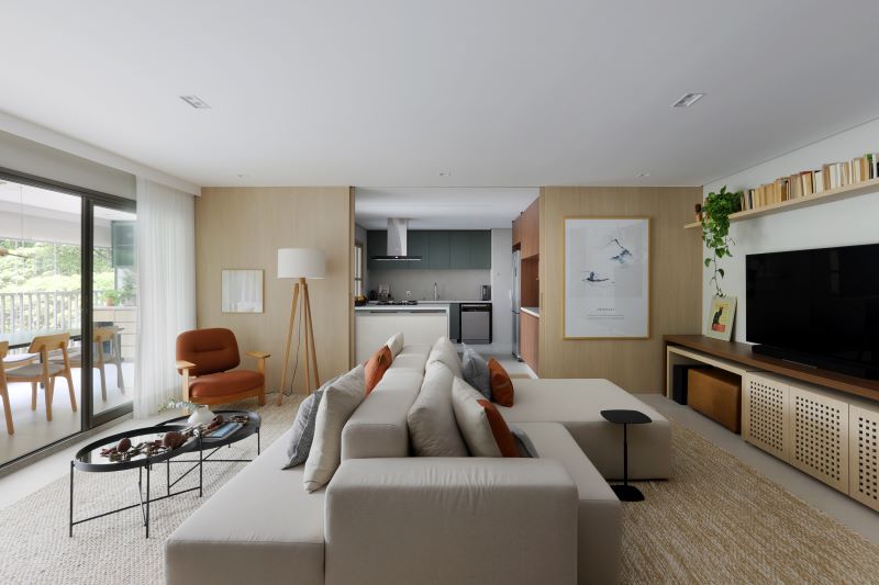 Minimalismo e personalidade marcam a essência do projeto de apartamento de 158 m2