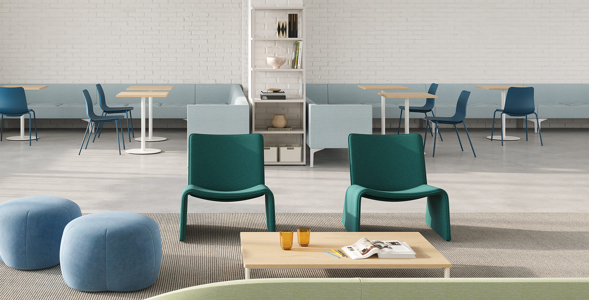 NaughtOne apresenta a coleção de mesas e assentos modulares Mimo, de Keiji Takeuchi, e a cadeira lounge Fin, de Daniel Schofield