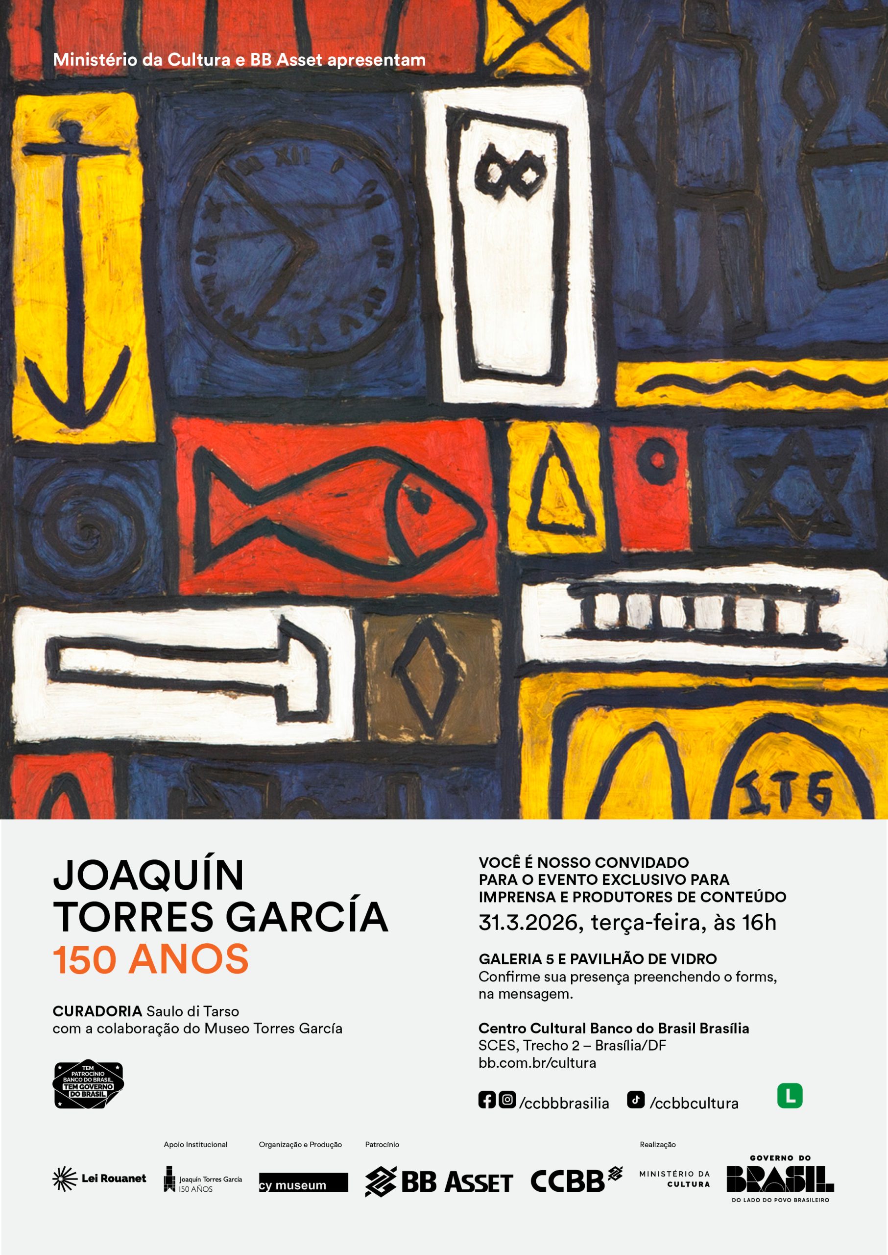 CCBB Brasília apresenta mostra Joaquín Torres García – 150 anos e amplia o mapa da arte latino-americana 